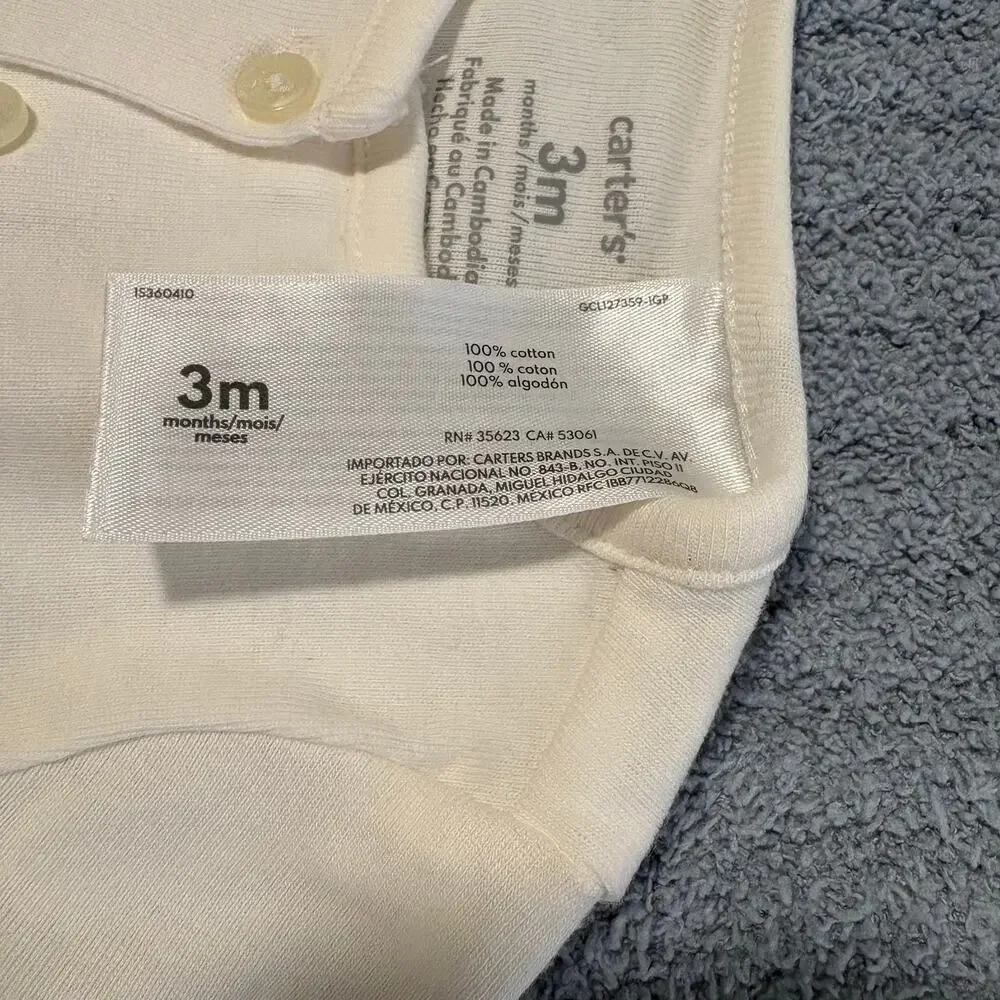 Carter’s-Girl-3 Months-Set-White Cardigan/Mustard Yellow Pants, Knit, Ruffle